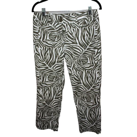 Jones New York Pants - Jones New York Women's Pants 4 Zebra Animal Print Stretch Straight Leg Mid Rise
